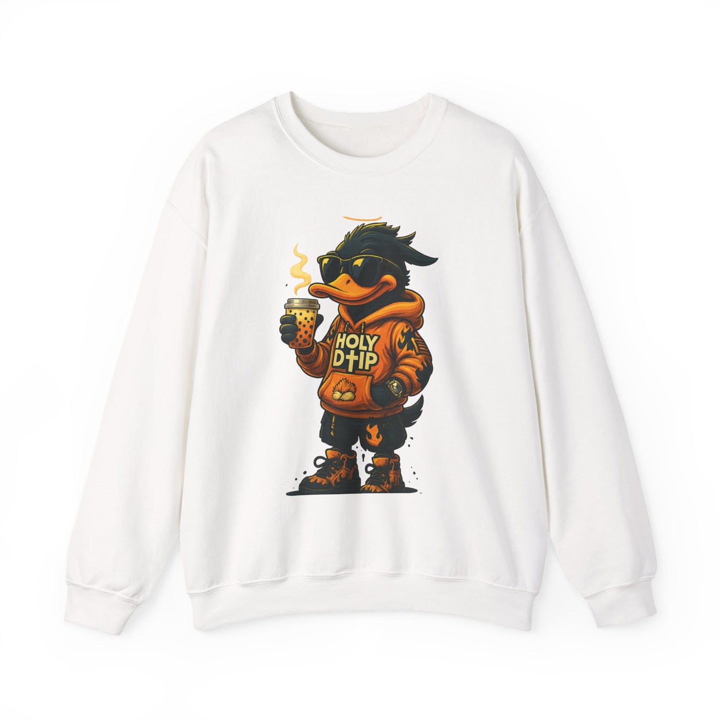 Holy Drip Cartoon Crewneck Sweatshirt, Cozy Graphic Sweatshirt, Funny Gift for Him, Unisex Comfort Wear, Perfect for Chill Days