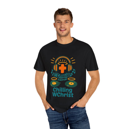 Unisex Music & Faith T-Shirt - Chilling WChrist, Casual Wear, Gift for Music Lovers, Christian Apparel, Spiritual Comfort