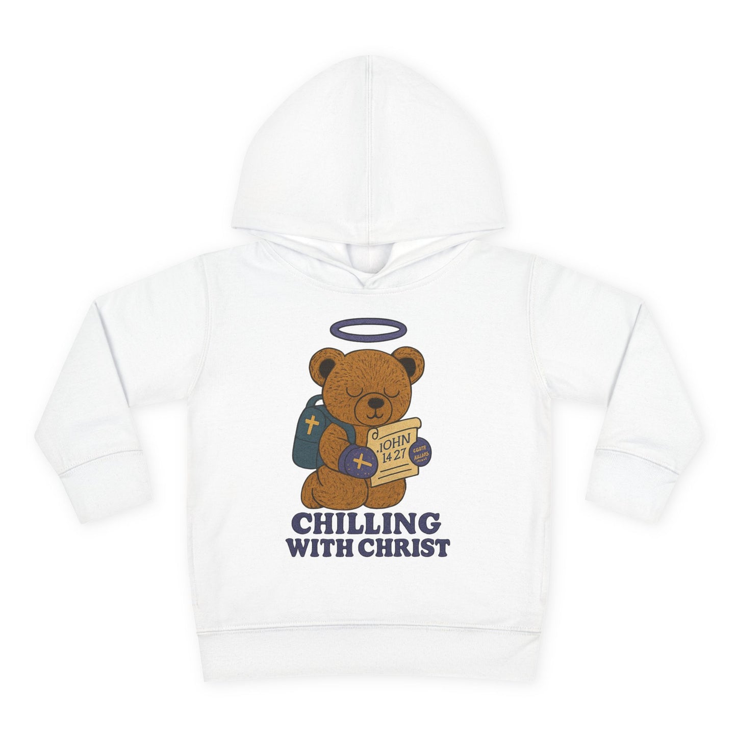 Toddler Fleece Hoodie with Chilling Bear Design - Cute, Comfy, Great for Kids, Winter Wear, Holiday Gift