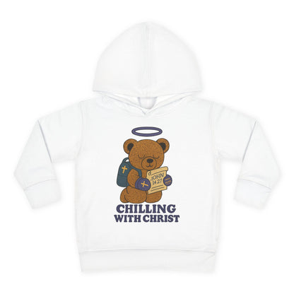 Toddler Fleece Hoodie with Chilling Bear Design - Cute, Comfy, Great for Kids, Winter Wear, Holiday Gift