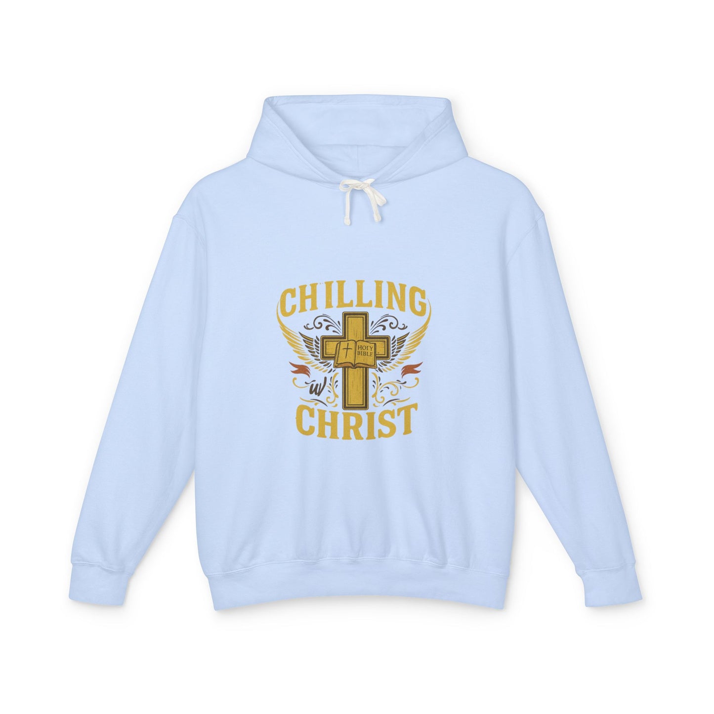 Chilling Christ Hooded Sweatshirt, Unisex Lightweight Hoodie, Christian Apparel, Faith-Based Gift, Casual Religious Wear