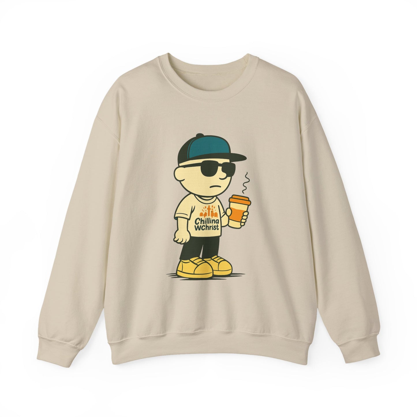 Cool Casual Crewneck Sweatshirt for Everyday Comfort, Streetwear Outfit, Gift for Teens, Cozy Layering, Unisex Style