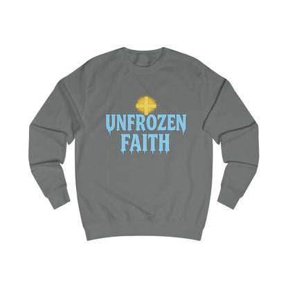 Unfrozen Faith Sweatshirt — Christian Cross Winter Graphic Crewneck
