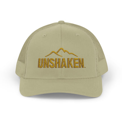 Unshaken Snapback Trucker Cap, Cool Baseball Hat, Perfect Gift for Outdoors Lovers, Adjustable Hat for All Seasons, Motivational [...]