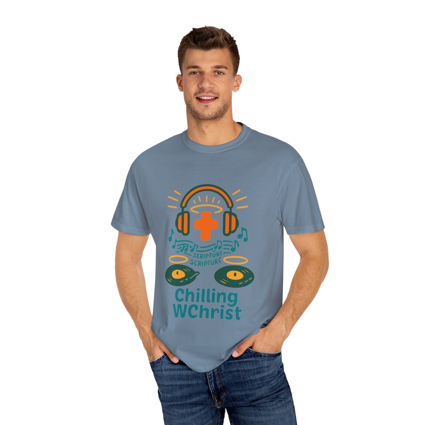 Unisex Music & Faith T-Shirt - Chilling WChrist, Casual Wear, Gift for Music Lovers, Christian Apparel, Spiritual Comfort