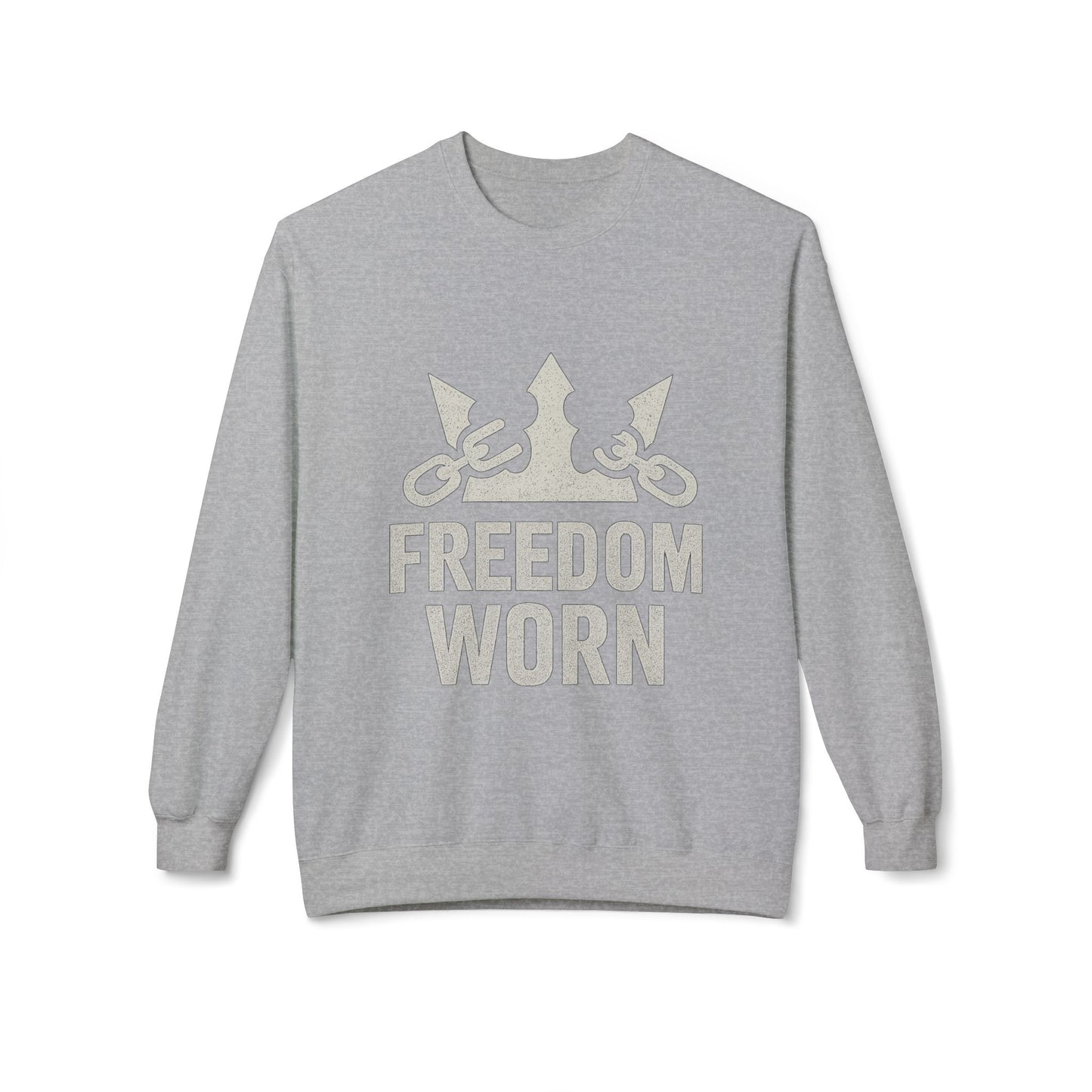Freedom Worn Crewneck Sweatshirt - Cozy Unisex Fleece, Perfect for Casual Wear, Gift Ideas, Birthdays, Freedom Celebrations, [...]