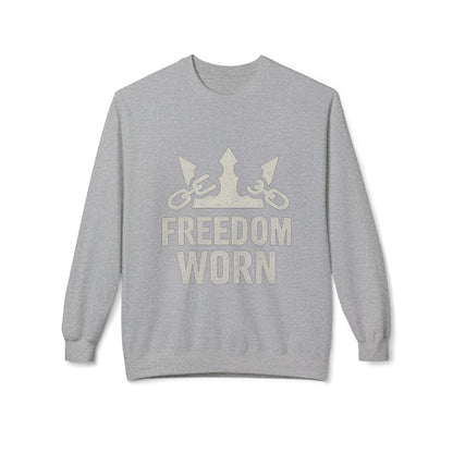 Freedom Worn Crewneck Sweatshirt - Cozy Unisex Fleece, Perfect for Casual Wear, Gift Ideas, Birthdays, Freedom Celebrations, [...]