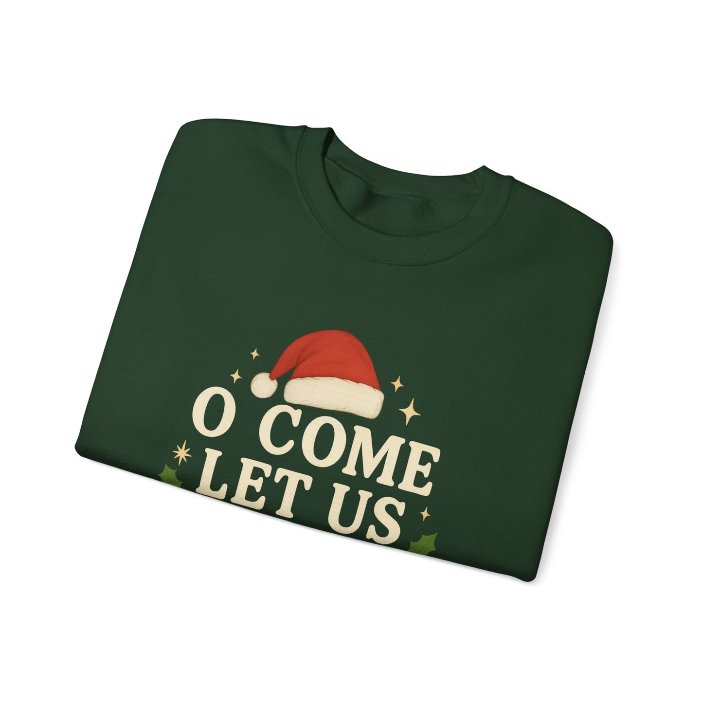 Christmas Sweatshirt "O Come Let Us Adore Him" Crewneck – Nativity Holiday Sweater