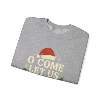 Christmas Sweatshirt "O Come Let Us Adore Him" Crewneck – Nativity Holiday Sweater