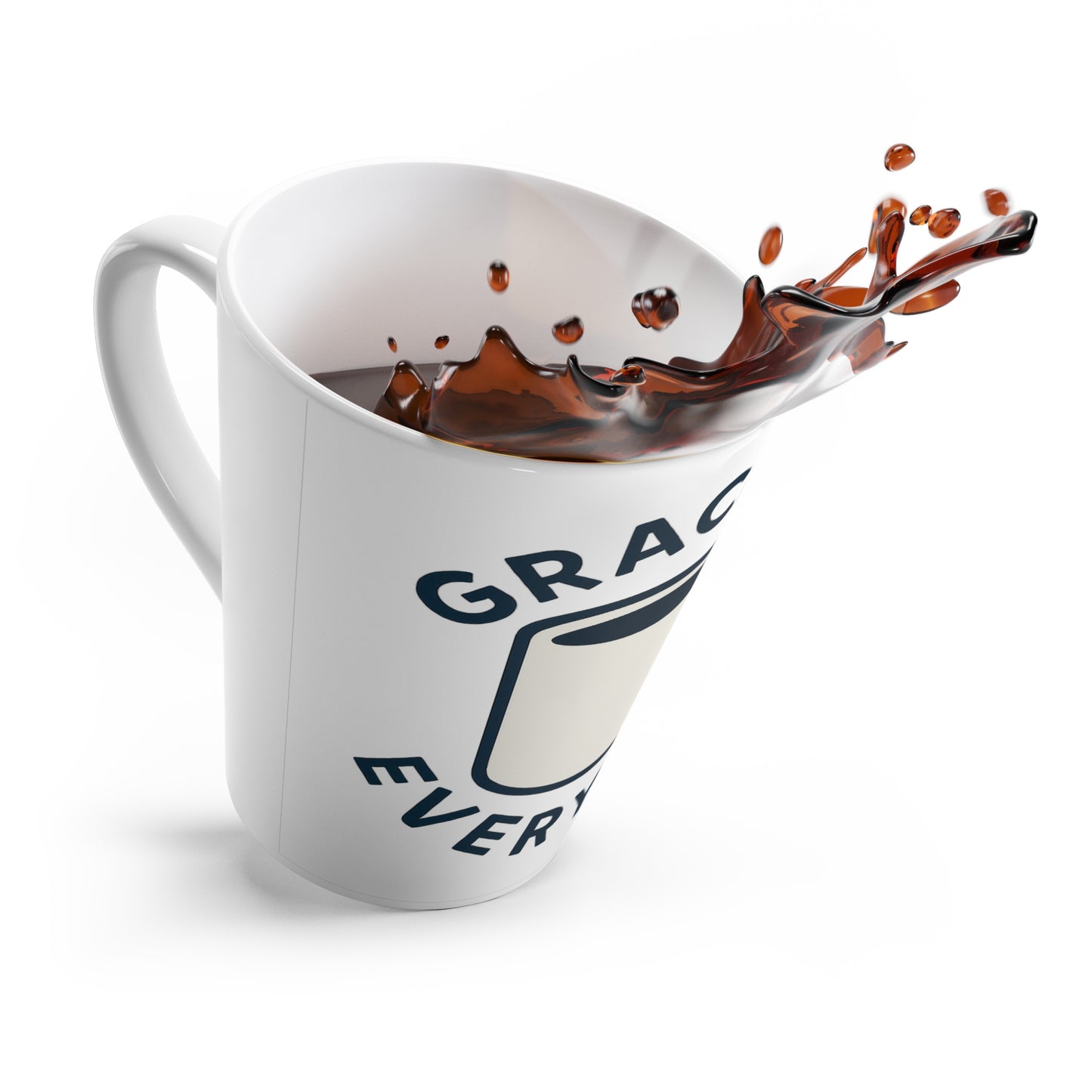 Inspirational Latte Mug - Grace in Every Sip, Coffee Lover Gift, Motivational Drinkware, Home Office Decor, Daily Uplift