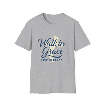 Inspirational Quote T-Shirt, Walk in Grace Tee, Live in Peace Shirt, Motivational Apparel, Gift for Her/Him