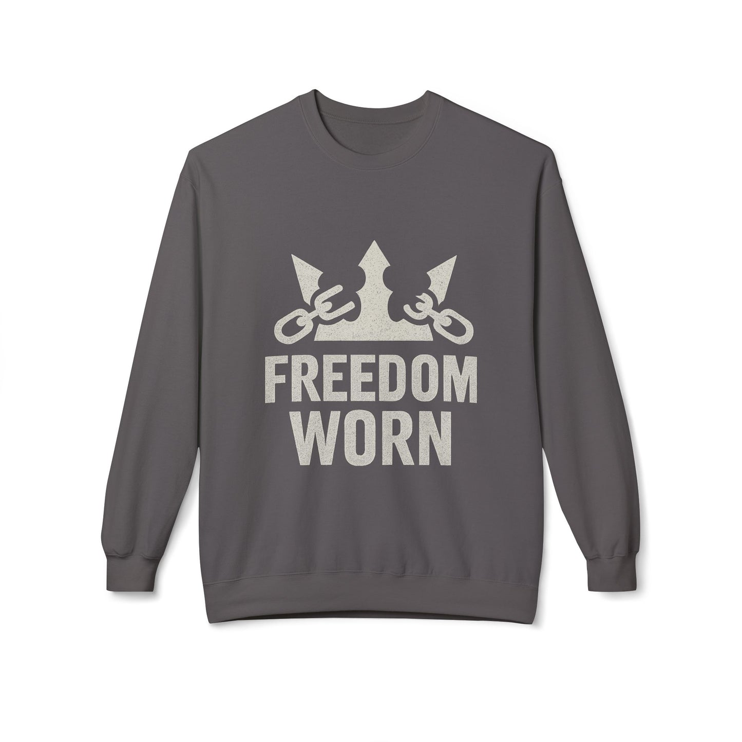 Freedom Worn Crewneck Sweatshirt - Cozy Unisex Fleece, Perfect for Casual Wear, Gift Ideas, Birthdays, Freedom Celebrations, [...]