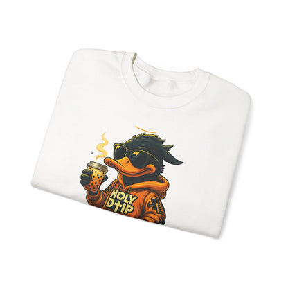 Holy Drip Cartoon Crewneck Sweatshirt, Cozy Graphic Sweatshirt, Funny Gift for Him, Unisex Comfort Wear, Perfect for Chill Days