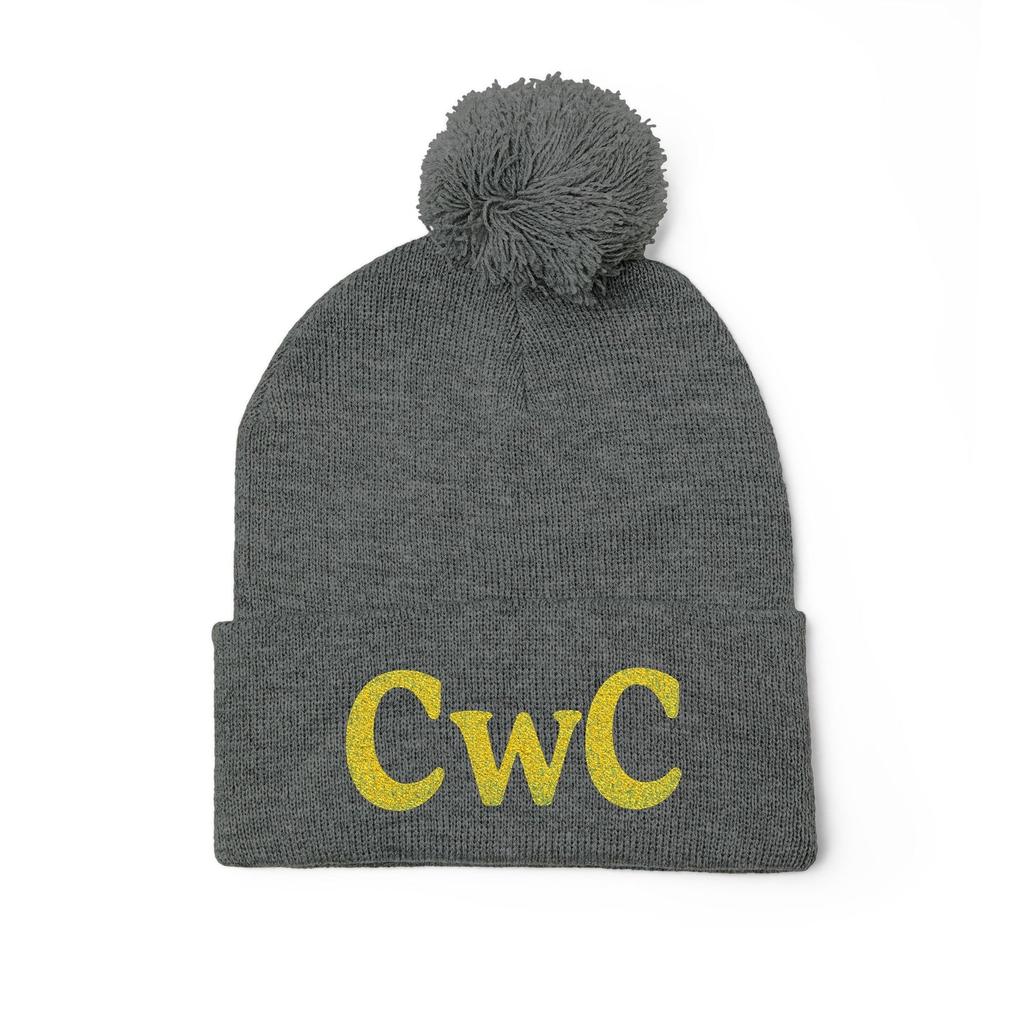 Embroidered Pom-Pom Knit Cap — Custom Monogram CwC, Cozy Winter Beanie