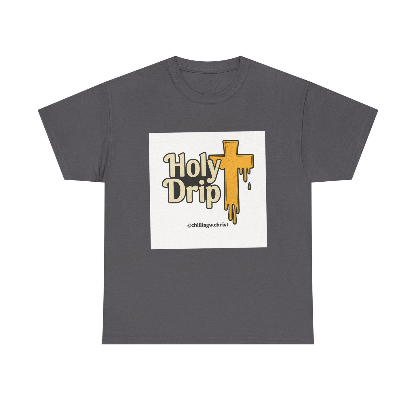 Holy Drip Unisex Heavy Cotton Tee, Funny Graphic Shirt, Christian Humor Gift, Trendy Casual Wear, Unique Religious Tee