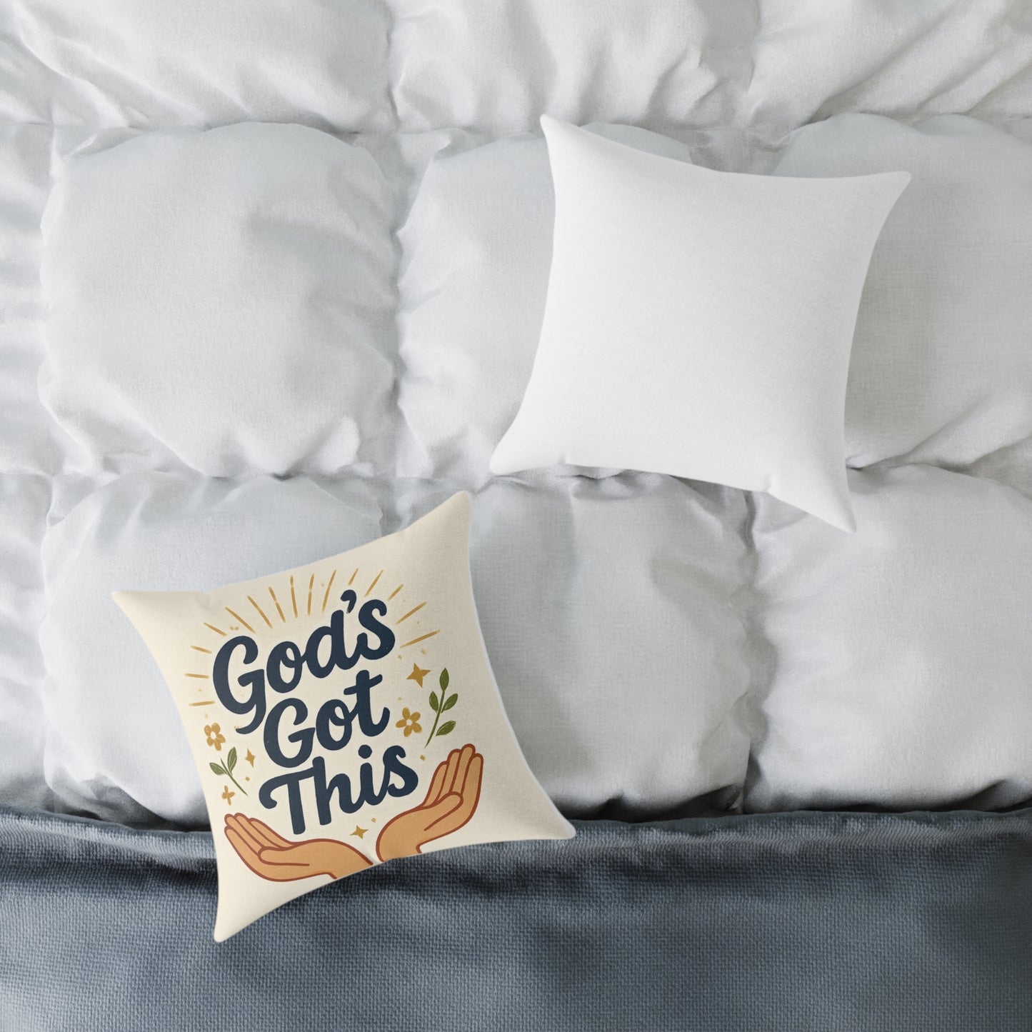Inspirational Square Poly Canvas Pillow - God's Got This Decor, Motivational Home Accent, Gift for Friends, Inspirational Quote [...]