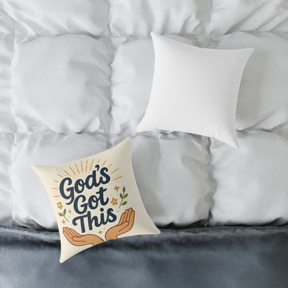 Inspirational Square Poly Canvas Pillow - God's Got This Decor, Motivational Home Accent, Gift for Friends, Inspirational Quote [...]
