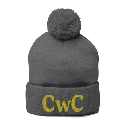 Embroidered Pom-Pom Knit Cap — Custom Monogram CwC, Cozy Winter Beanie