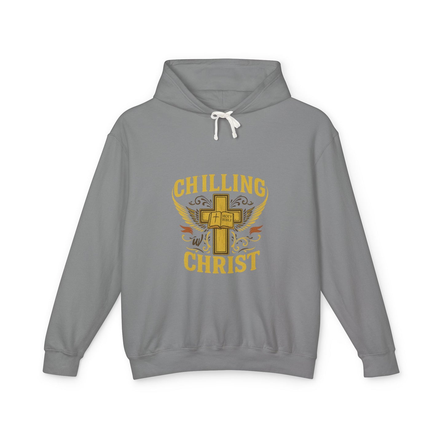 Chilling Christ Hooded Sweatshirt, Unisex Lightweight Hoodie, Christian Apparel, Faith-Based Gift, Casual Religious Wear