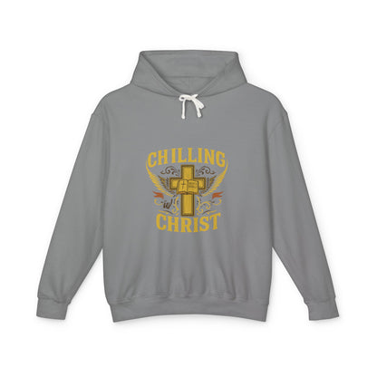 Chilling Christ Hooded Sweatshirt, Unisex Lightweight Hoodie, Christian Apparel, Faith-Based Gift, Casual Religious Wear