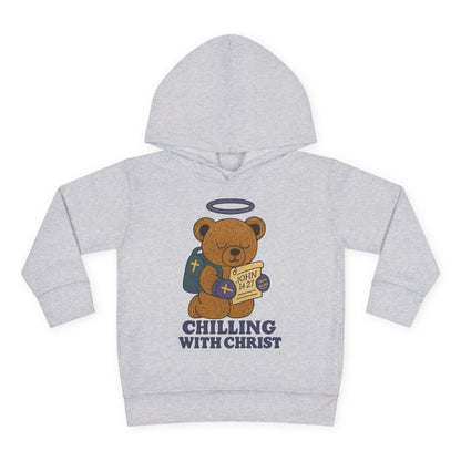 Toddler Fleece Hoodie with Chilling Bear Design - Cute, Comfy, Great for Kids, Winter Wear, Holiday Gift