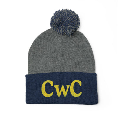 Embroidered Pom-Pom Knit Cap — Custom Monogram CwC, Cozy Winter Beanie