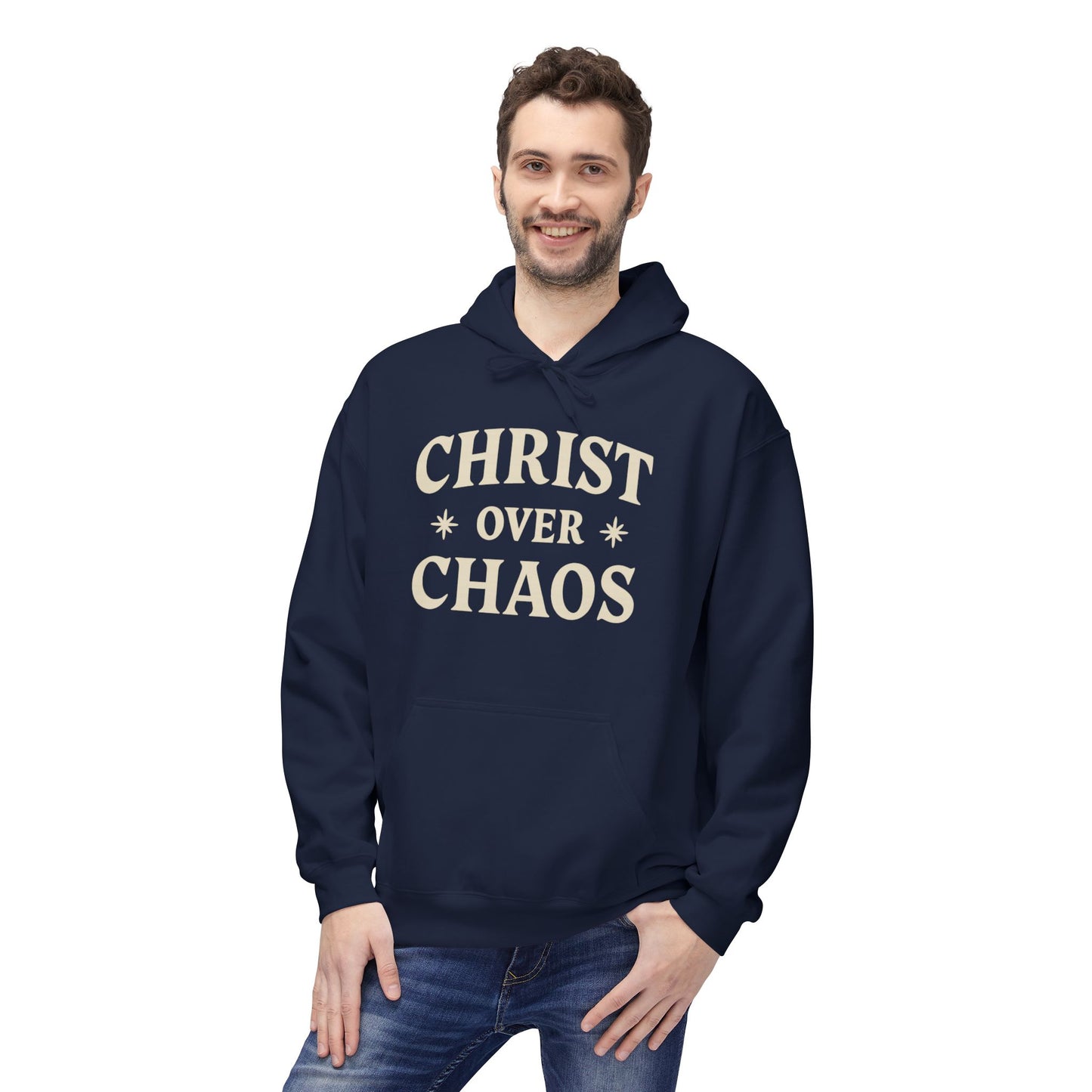 Christian 'Christ Over Chaos' Hoodie — Faith-Based Inspirational Pullover