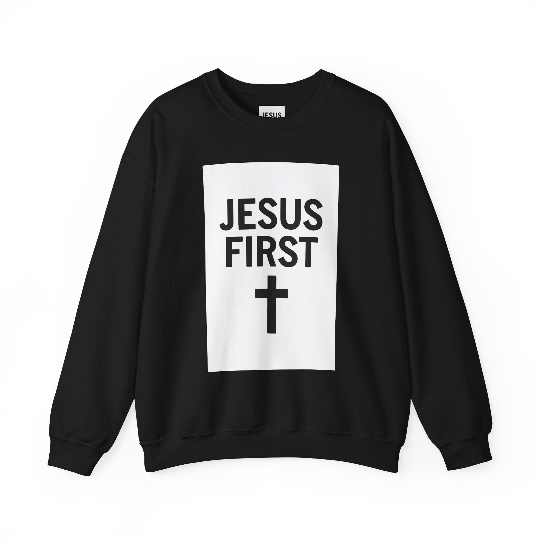 Faith-Inspired Unisex Crewneck Sweatshirt - Jesus First Graphic Top, Inspirational Gift, Christian Apparel, Everyday Wear, Cozy Outfit