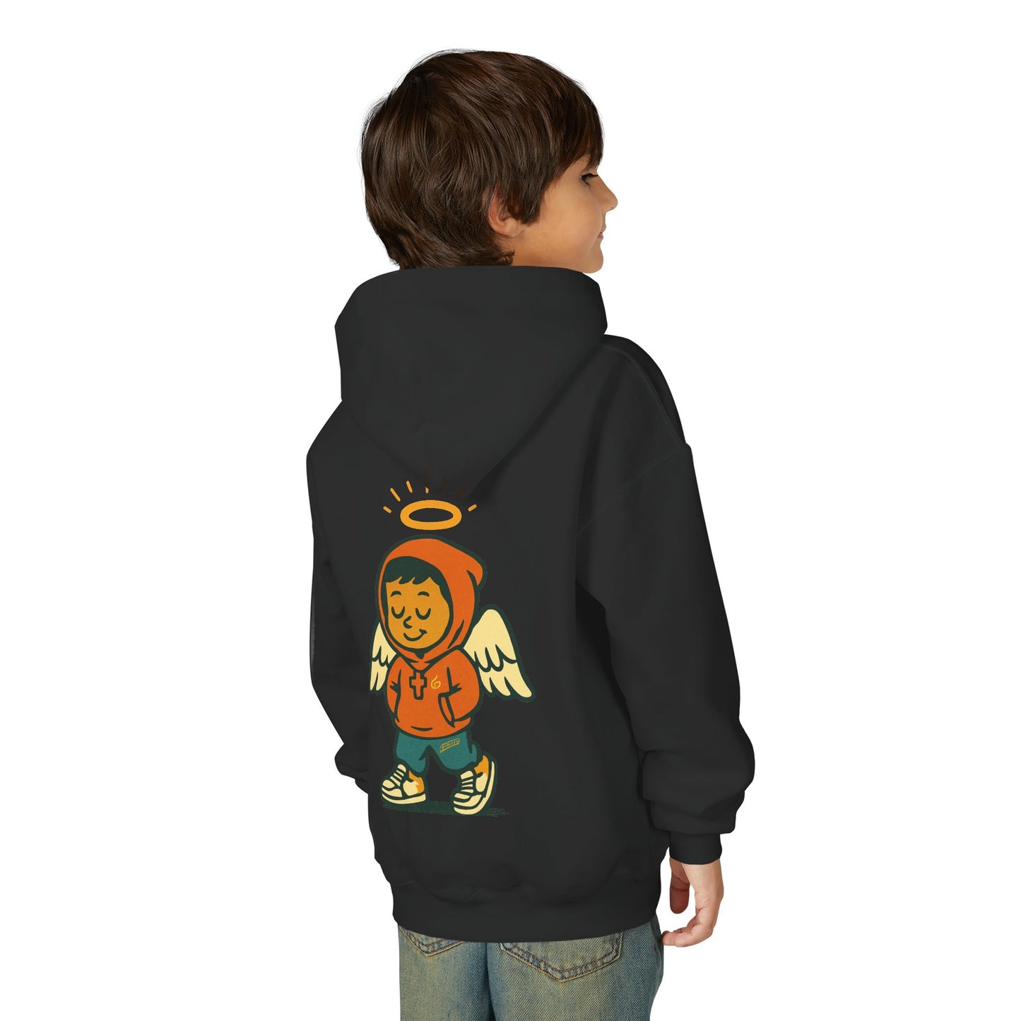 Youth Hooded Sweatshirt with Chilling WChrist Design | Fun and Comfy Apparel for Kids | Perfect for Gifts, Casual Wear