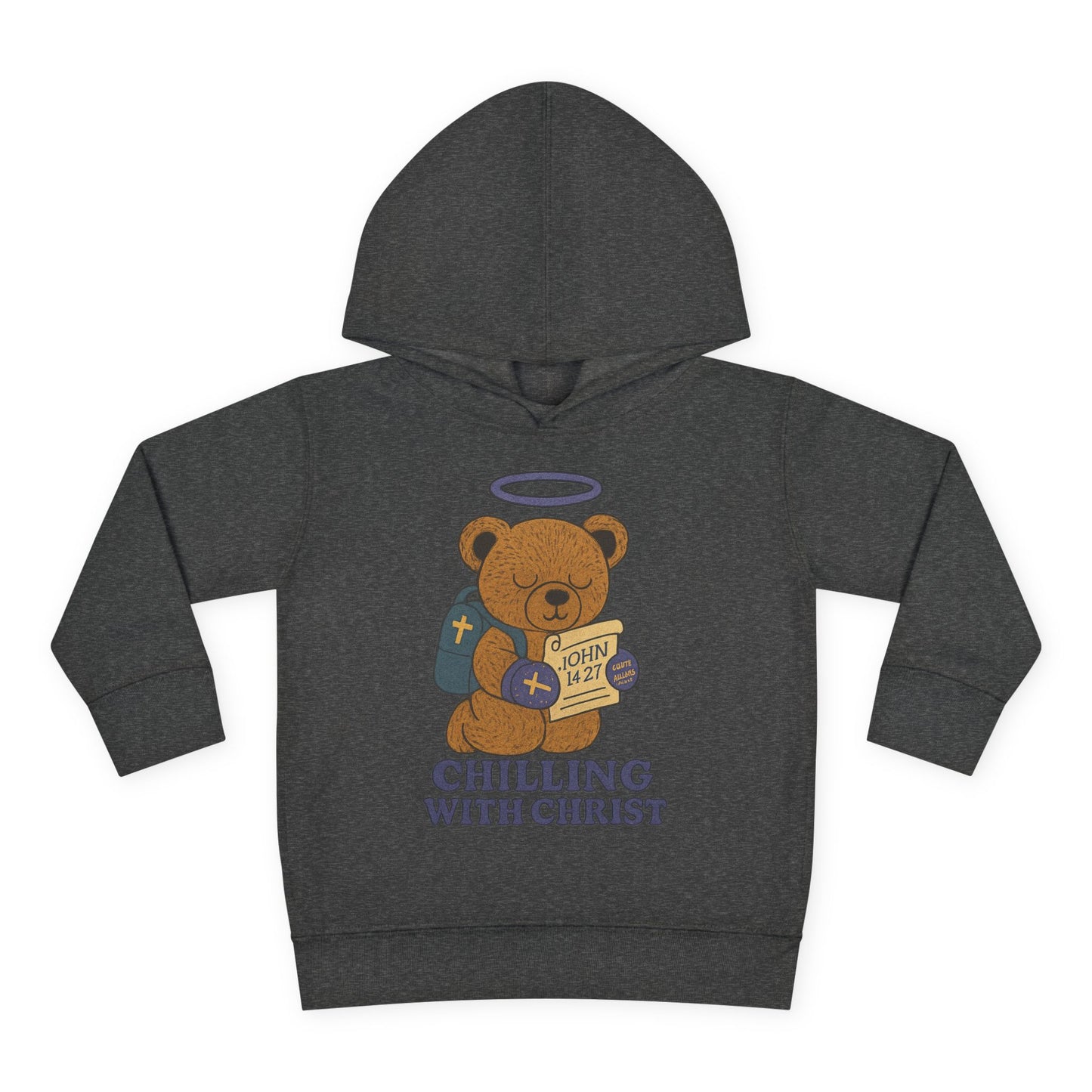Toddler Fleece Hoodie with Chilling Bear Design - Cute, Comfy, Great for Kids, Winter Wear, Holiday Gift