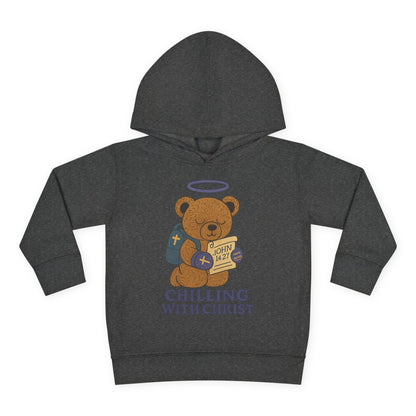 Toddler Fleece Hoodie with Chilling Bear Design - Cute, Comfy, Great for Kids, Winter Wear, Holiday Gift