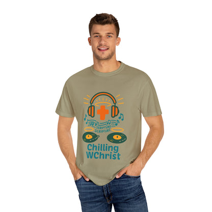 Unisex Music & Faith T-Shirt - Chilling WChrist, Casual Wear, Gift for Music Lovers, Christian Apparel, Spiritual Comfort